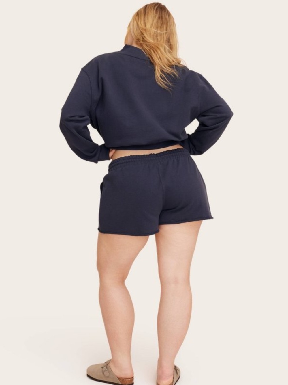 Mid-Rise Pull-On Sweatshorts - Parke x Target Navy Blue NEW - Picture 4 of 4